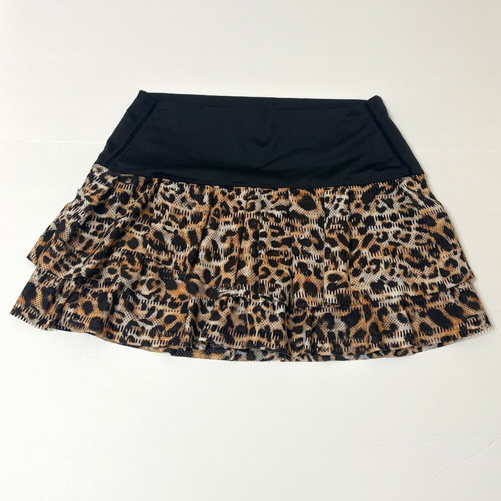 LUCKY IN LOVE  Flouncy Cheetah Print Tennis Golf Pickleball Skirt Skort